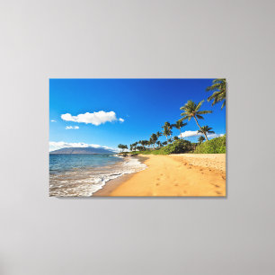 Tropical Beaches   Wailea, Maui, Hawaii Canvas Afdruk
