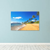 Tropical Beaches | Wailea, Maui, Hawaii Canvas Afdruk (Insitu (Houten vloer))