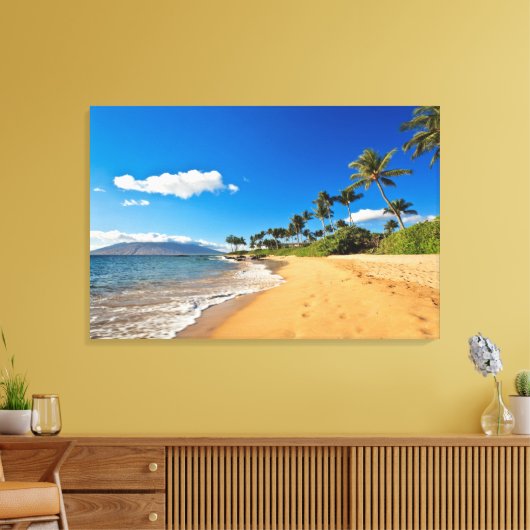 Tropical Beaches | Wailea, Maui, Hawaii Canvas Afdruk (Insitu (Woonkamer))