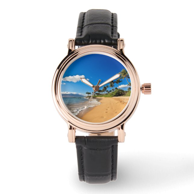 Tropical Beaches | Wailea, Maui, Hawaii Horloge (Voorkant)