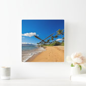 Tropical Beaches | Wailea, Maui, Hawaii Vierkante Klok (Huis)