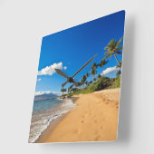 Tropical Beaches | Wailea, Maui, Hawaii Vierkante Klok (Hoek)