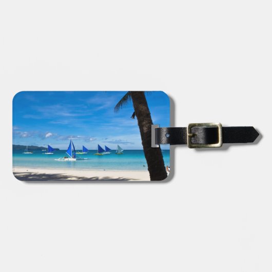 Tropical Beaches White Beach Boracay Philippines Bagagelabel (Voorkant horizontaal)