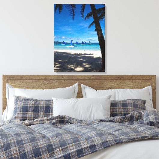 Tropical Beaches White Beach Boracay Philippines Canvas Afdruk (Insitu (Slaapkamer))