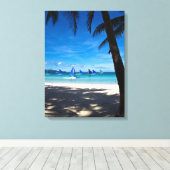 Tropical Beaches White Beach Boracay Philippines Canvas Afdruk (Insitu (Houten vloer))
