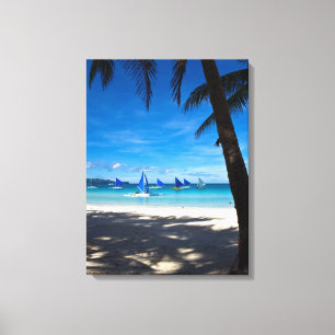 Tropical Beaches White Beach Boracay Philippines Canvas Afdruk