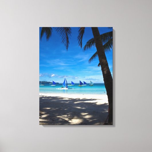 Tropical Beaches White Beach Boracay Philippines Canvas Afdruk (Voorkant)