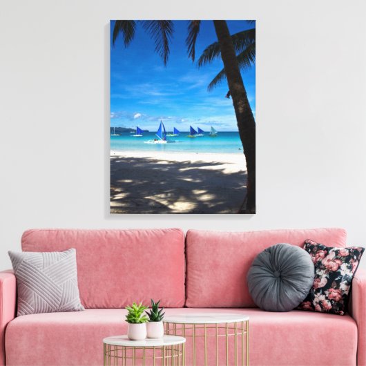 Tropical Beaches White Beach Boracay Philippines Canvas Afdruk (Insitu (Woonkamer))