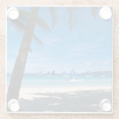 Tropical Beaches White Beach Boracay Philippines Glazen Onderzetter (Achterkant)