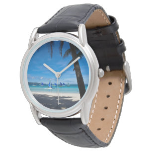 Tropical Beaches White Beach Boracay Philippines Horloge