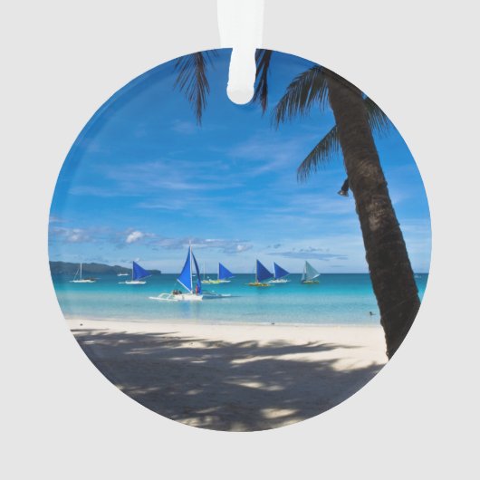 Tropical Beaches | White Beach Boracay Philippines Ornament (achterkant)