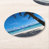 Tropical Beaches White Beach Boracay Philippines Ronde Kartonnen Onderzetter (Gebogen)