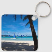 Tropical Beaches White Beach Boracay Philippines Sleutelhanger (Achterkant)