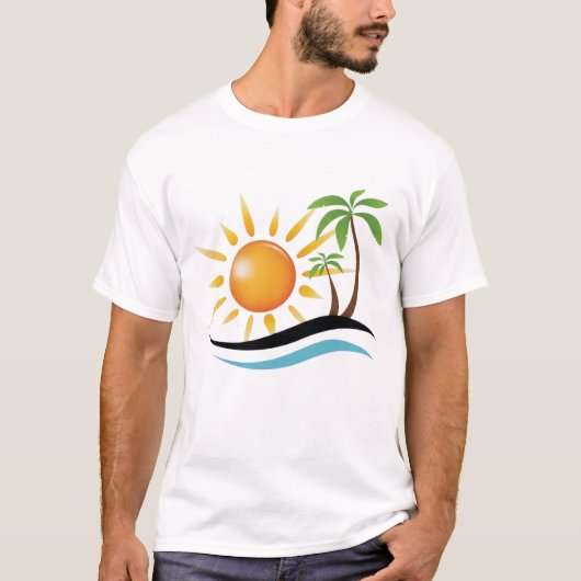 Tropical Beautiful Beach Vibes  T-shirt (Voorkant)