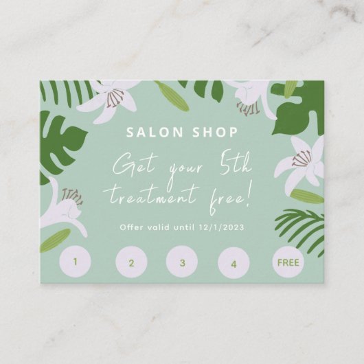 Tropical Beauty Loyalty Card  Informatiekaartje (Voorkant)