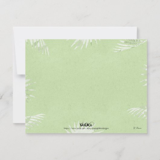Tropical bedankkaart (document besnoeiingseffect) kaart (Achterkant)