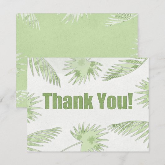 Tropical bedankkaart (document besnoeiingseffect) kaart (Voorkant / Achterkant)