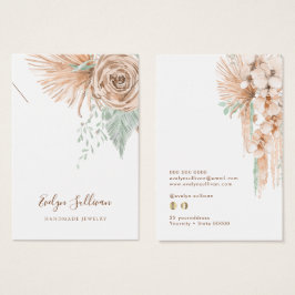 tropical beige en mint ketting display kaart