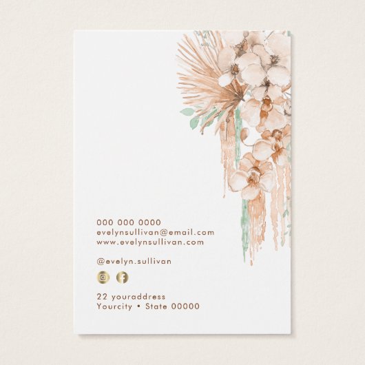 tropical beige en mint ketting display kaart (Achterkant)