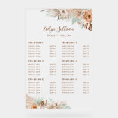 Tropical Beige en Mint prijslijst Acryl Bord (Voorkant)