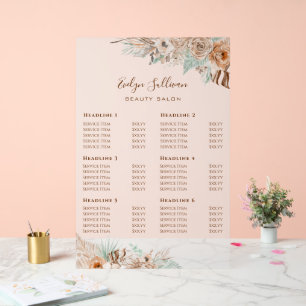 Tropical Beige en Mint prijslijst Acryl Bord