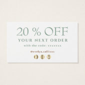 Tropical beige en munt dank u kortingskaart visitekaartje (Achterkant)