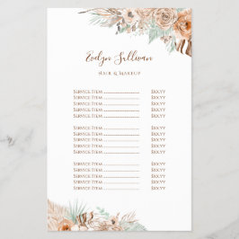 Tropical beige en Munt prijslijst Flyer