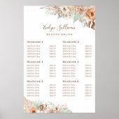 tropical beige en munt prijslijst poster (Voorkant)