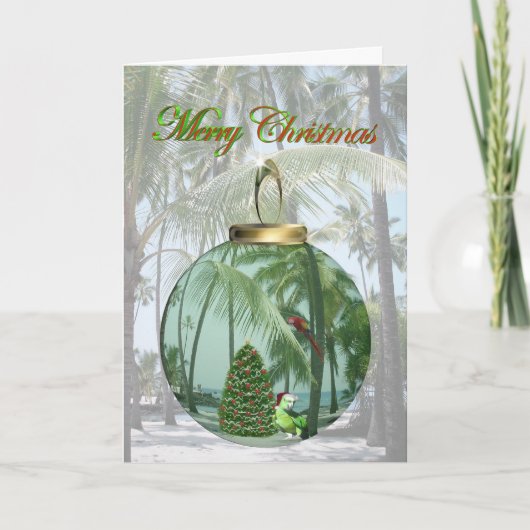 Tropical Bird Christmas Kaart (Voorkant)