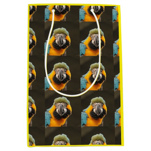 Tropical Bird Custom Gift Bag Medium Cadeauzakje (Voorkant)