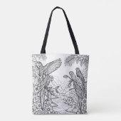 Tropical Bird Line Art Kleuren Tote Bag (Achterkant)