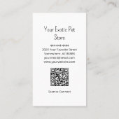 Tropical Bird Macaw Pet Store QR code Blue Visitekaartje (Achterkant)