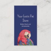 Tropical Bird Macaw Pet Store QR code Blue Visitekaartje (Voorkant)