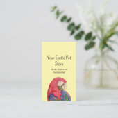 Tropical Bird Macaw Pet Store QR code Yellow Visitekaartje (Staand voorkant)