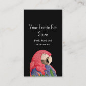 Tropical Bird Macaw QR code Pet Store Black Visitekaartje (Voorkant)