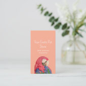 Tropical Bird Macaw QR code Pet Store Visitekaartje (Staand voorkant)