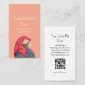 Tropical Bird Macaw QR code Pet Store Visitekaartje (Voorkant / Achterkant)