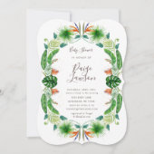 Tropical Bird of Paradise Baby shower uitnodiging (Voorkant)