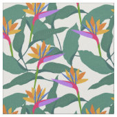 Tropical Bird of Paradise Floral Pattern Stof (Close Up)