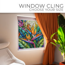 Tropical Bird of Paradise Glas in lood kunst