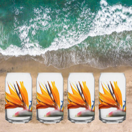 Tropical Bird of Paradise Plant Bloom Floral Blikvorm Glas