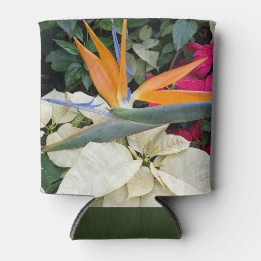 Tropical Bird of Paradise Plant en Poinsettias Blikjeskoeler (Voorkant)