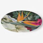 Tropical Bird of Paradise Plant en Poinsettias Papieren Bordje (Gekanteld)