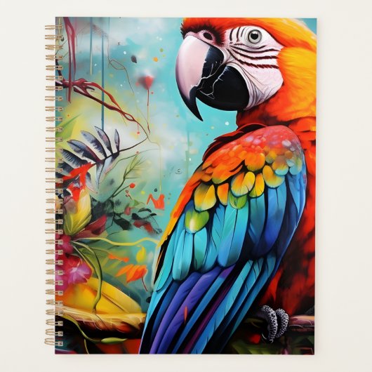 Tropical birds, Ara’s sitting on a branch  Planner (Voorkant)