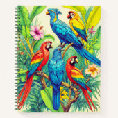 Tropical Birds Botanical Illustration Journal Notitieboek (Voorkant)