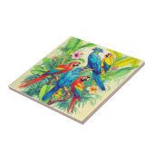 Tropical Birds Botanical Illustration Tegeltje (Zijkant)