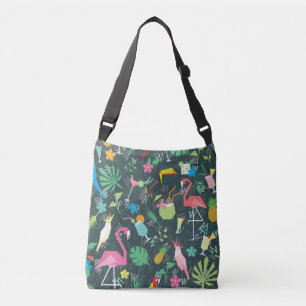 Tropical Birds Drinken: levendig naadloos. Crossbody Tas
