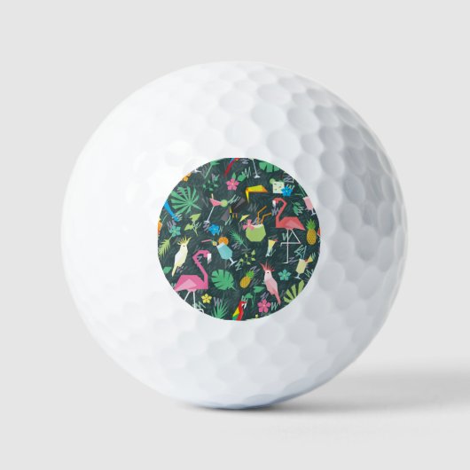 Tropical Birds Drinken: levendig naadloos. Golfballen (Voorkant)