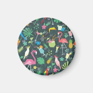 Tropical Birds Drinken: levendig naadloos. Magneet