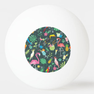 Tropical Birds Drinken: levendig naadloos. Pingpongbal
